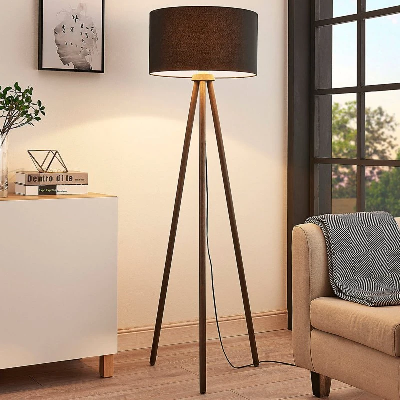 Lindby Majken Vloerlamp - Scandinavisch - Donkergrijs/Zwart
