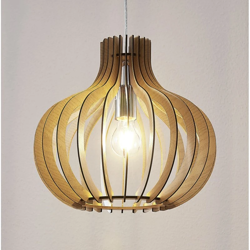Lindby Sina Hanglamp - Scandinavisch Hout - Ø 35 cm