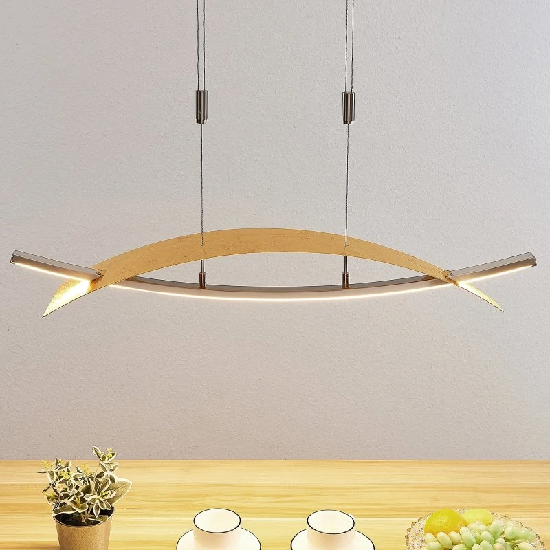 Lucande Marija LED Hanglamp - Goud/Zilver - 91 cm - Dimbaar