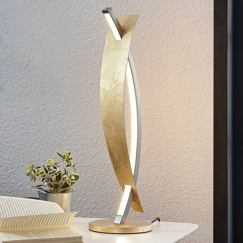 Lucande Marija LED Tafellamp - Goud/Zilver - Dimbaar - 62 cm