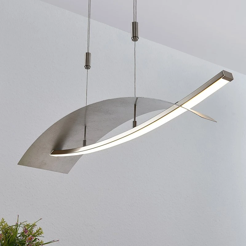 Lucande Marija LED Hanglamp - Zilver - 91 cm - Dimmbaar