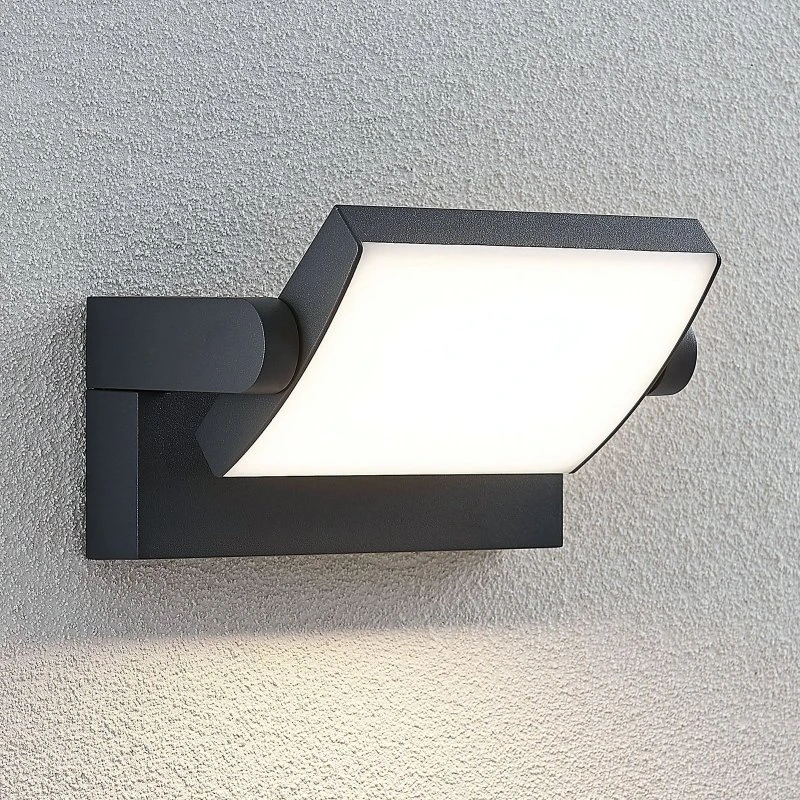 Lindby Sherin LED Buitenwandlamp - Antraciet - Draaibaar