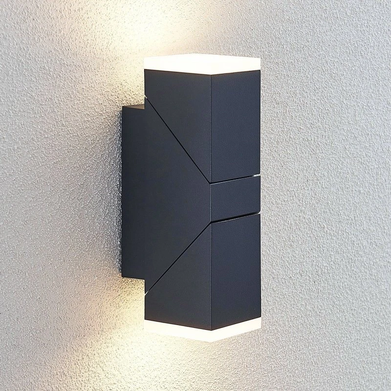 Lindby Sally LED Buitenwandlamp - Antraciet - 22cm