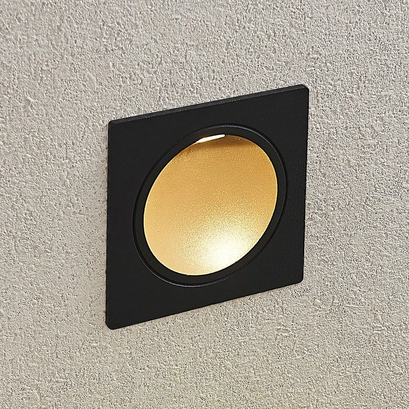 Lucande Pordis LED Wand Inbouwlamp - IP65 - Donkergrijs