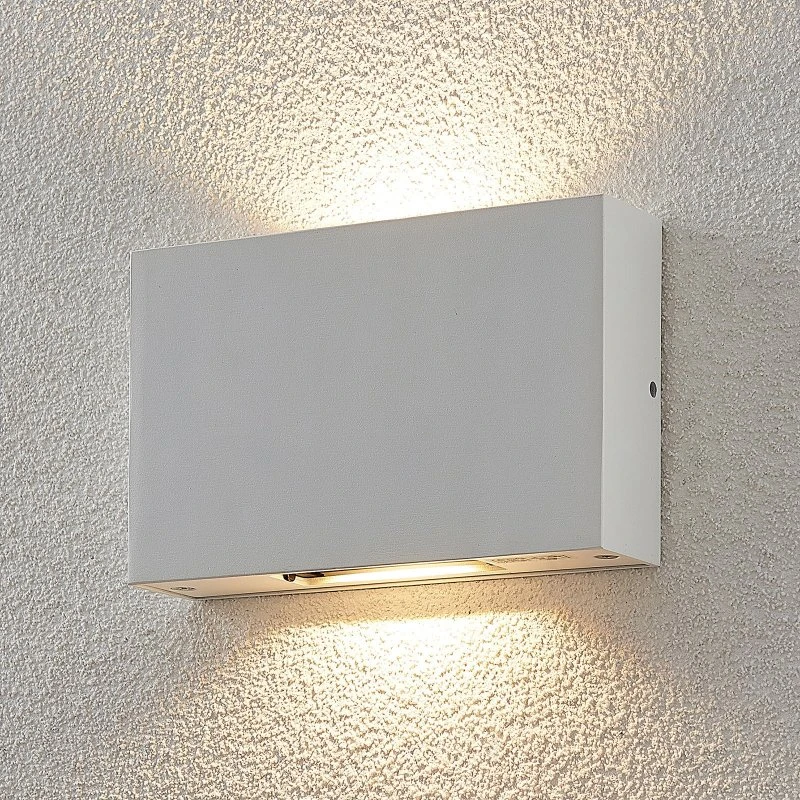 Lucande Katla LED Buitenwandlamp - Wit - Up/Down - Aluminium