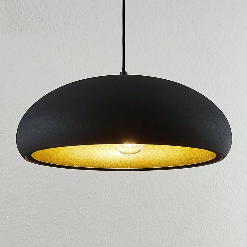 Lindby Gerwina Hanglamp - Zwart/Goud - 40 cm