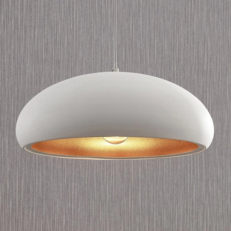 Lindby Gerwina Hanglamp - Wit/Goud - 40 cm - Modern Metaal