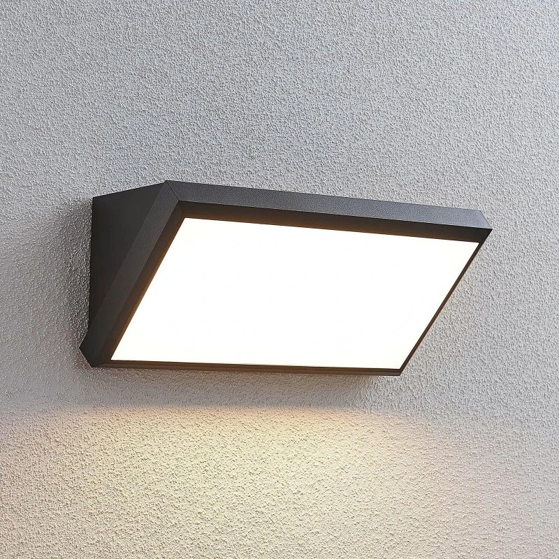 Lindby Abby LED Buitenwandlamp met Bewegingssensor - Donkergrijs