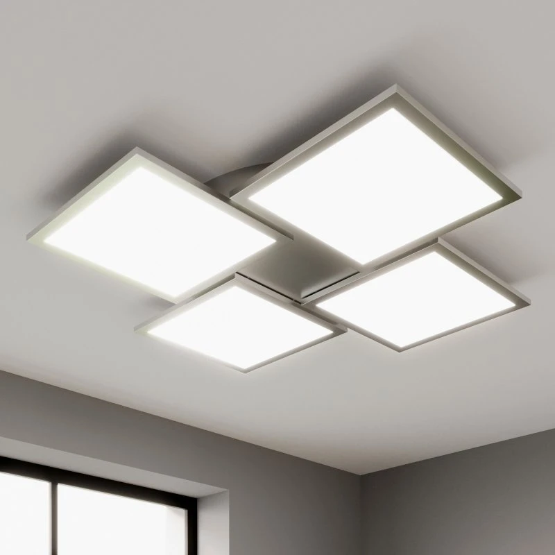 Lucande Ilira LED Plafondlamp - Zilver/Wit - Dimbaar & CCT