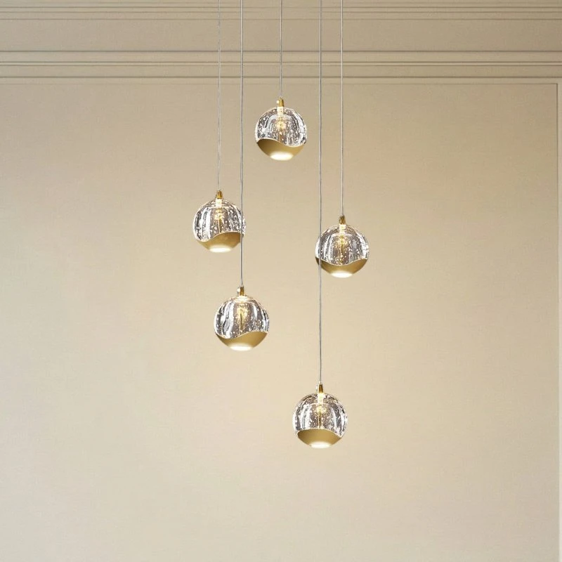 Lucande Hayley LED hanglamp - Goud/Glas - 30 cm