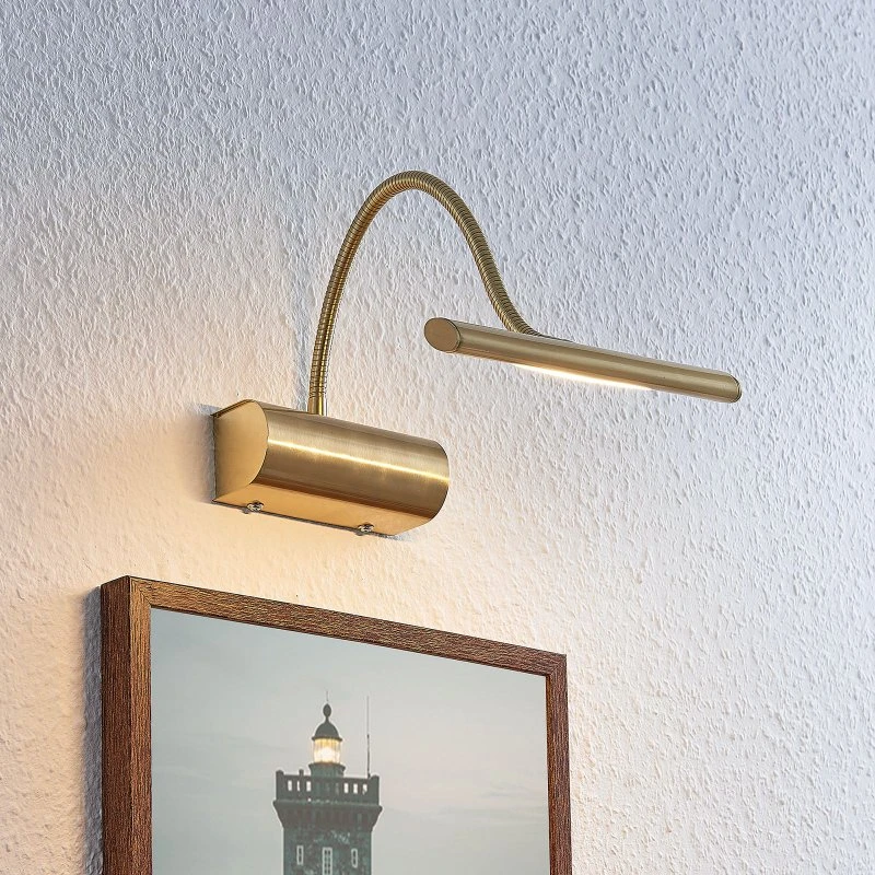 Lindby Rakel LED Wandlamp - Messing Mat - Dimbbaar