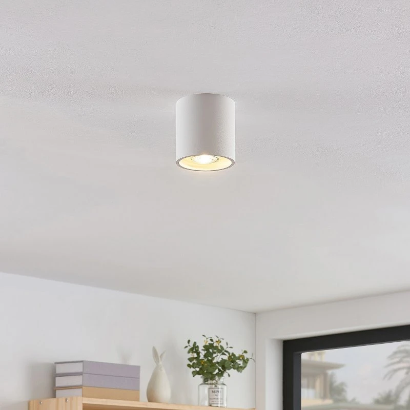 Lindby Parvin Plafondlamp - Aluminium - Rond - Wit