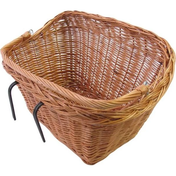 Basil Dublin Rieten Fietsmand Vierkant met Buik Bruin