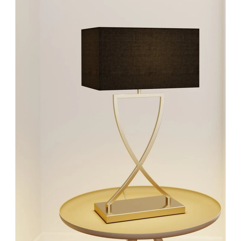 Lucande Evaine Tafellamp - Messing/Zwart - 66 cm