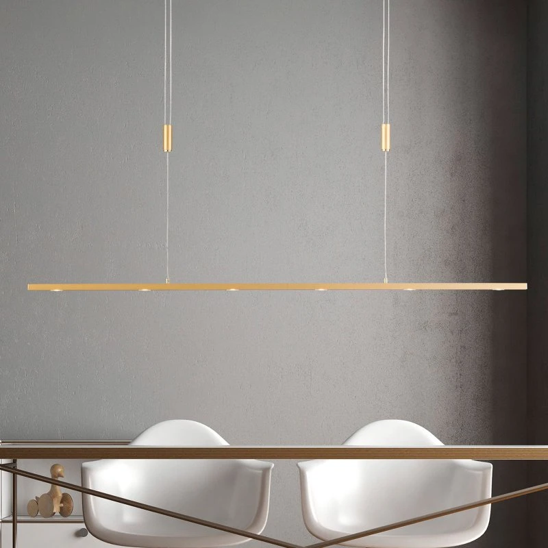 Quitani LED hanglamp Tolu, messing, 119 cm, dimbaar