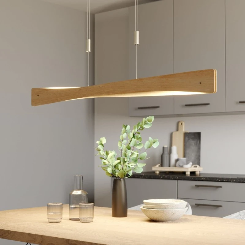 Quitani hanglamp Lian - Eikenhout - Verstelbaar