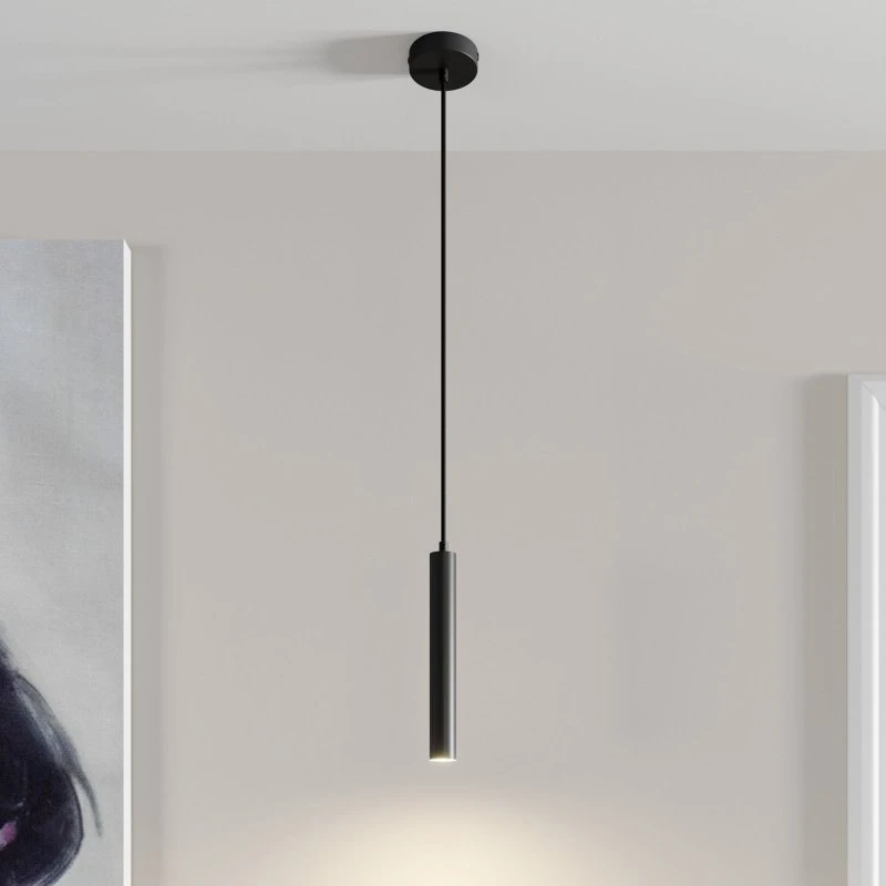 Arcchio LED hanglamp Franka, zwart, Ø 4 cm