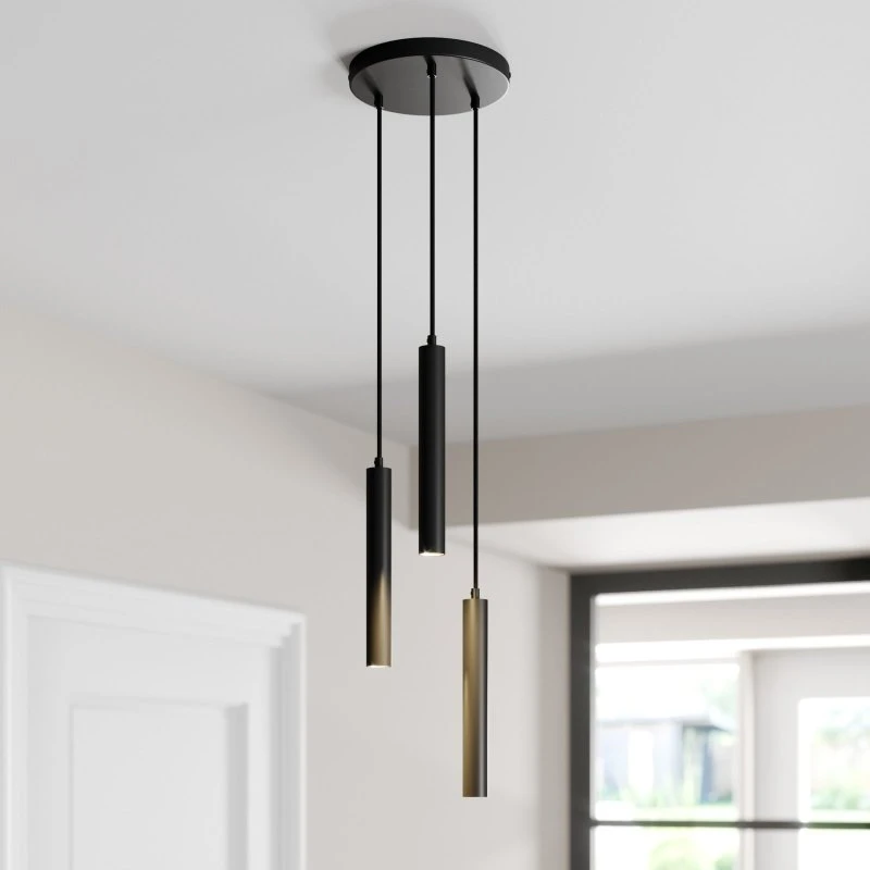 Arcchio Franka LED hanglamp - Zwart - 3-lamps - Ø 24 cm