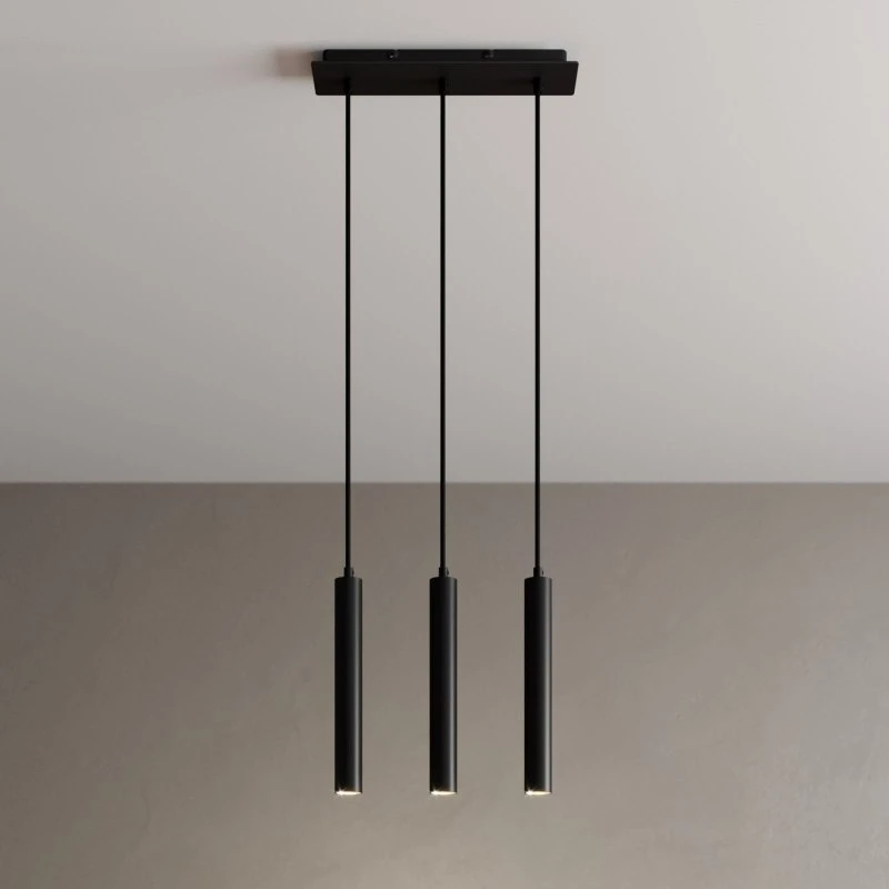 Arcchio Franka LED hanglamp - 3-lampig - Zwart - Aluminium