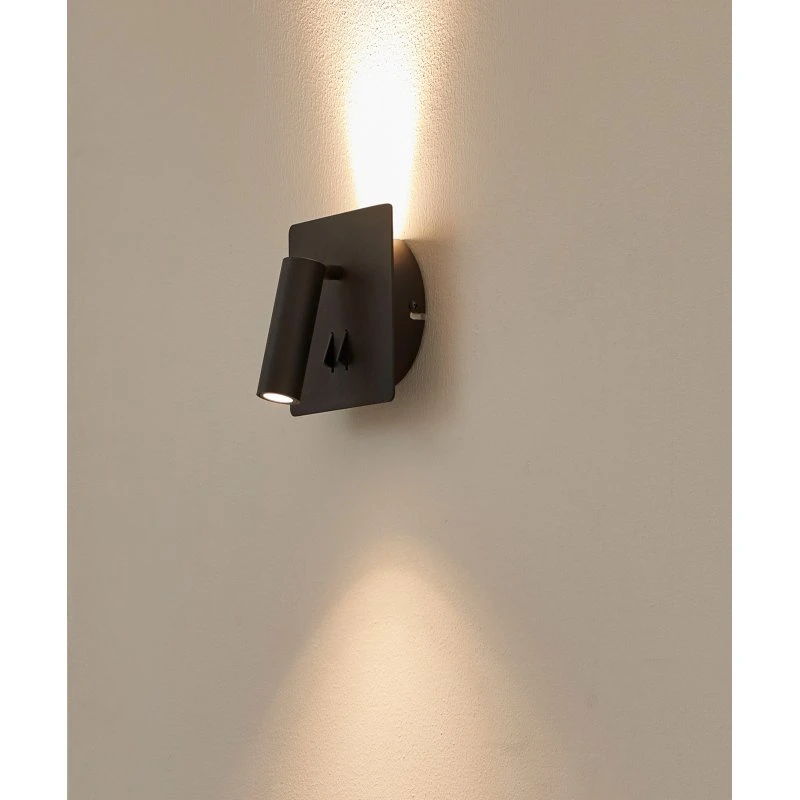 Lucande Magya LED Wandlamp - Zwart - Hoekig - 2 Lichtbronnen