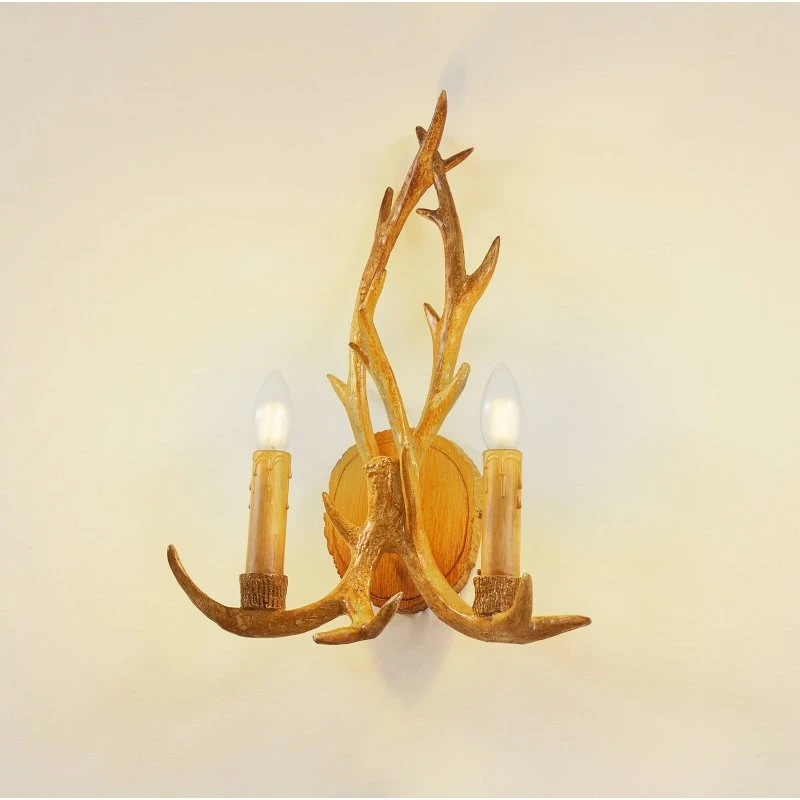 Lindby Wandlamp Fibi - Gewei Design - Bruin - 2x E14