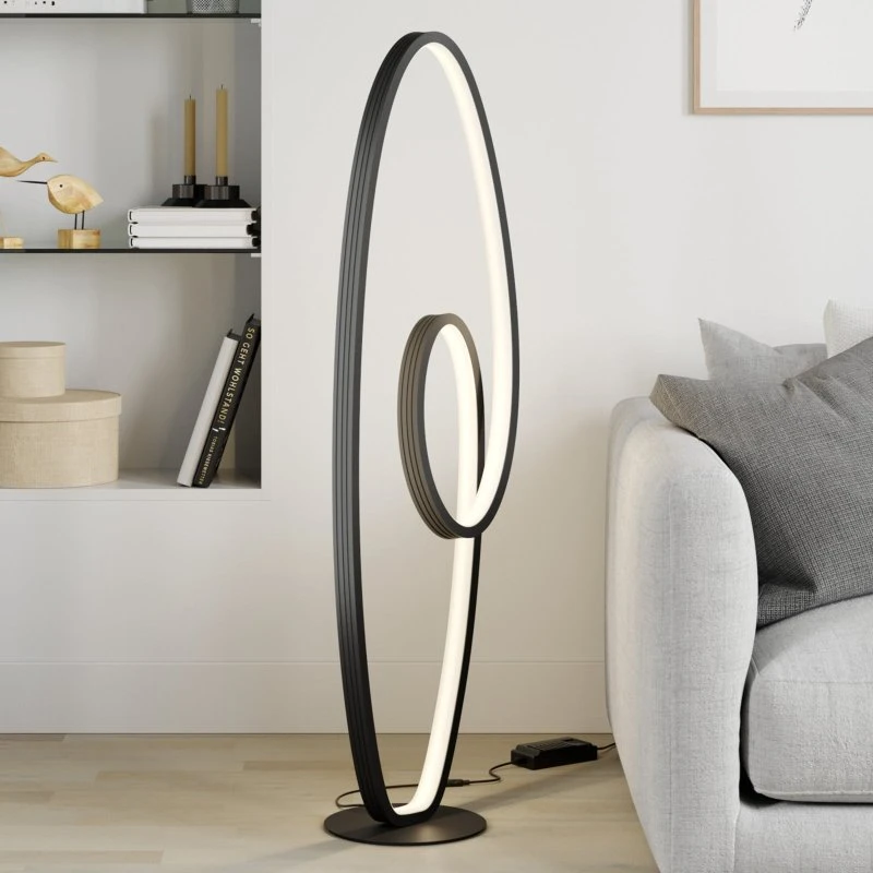 Lucande LED Vloerlamp Bronwyn - Antraciet - 122 cm