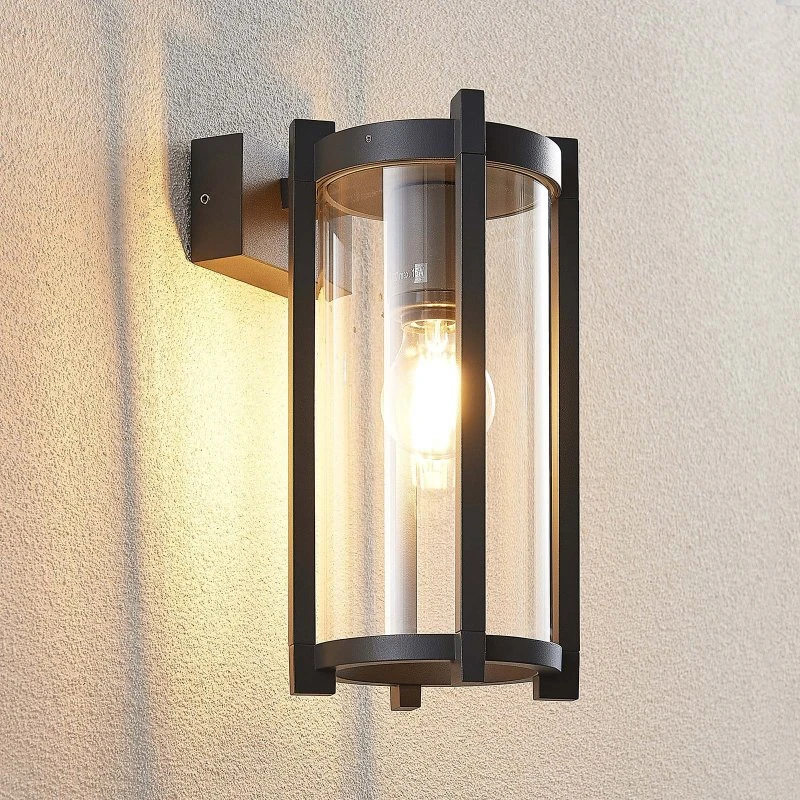 Lucande Brienne Buitenwandlamp - Antraciet - 30 cm