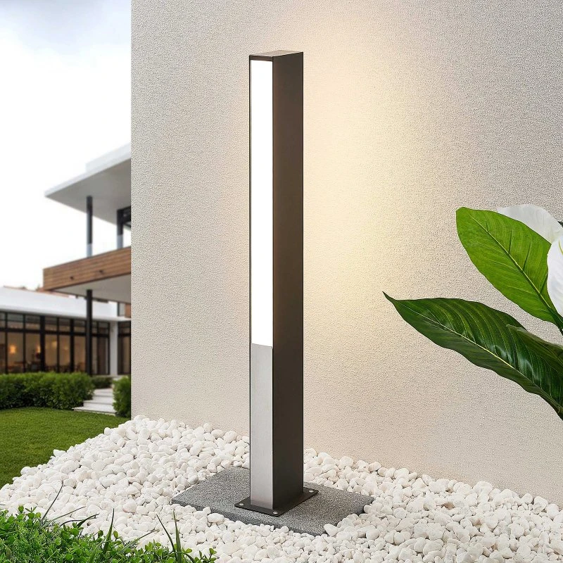 Lucande Aegisa LED Tuinpadverlichting - Antraciet - 80 cm