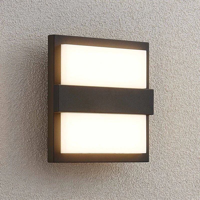 Lucande Gylfi LED Buitenwandlamp - Antraciet - 20 cm