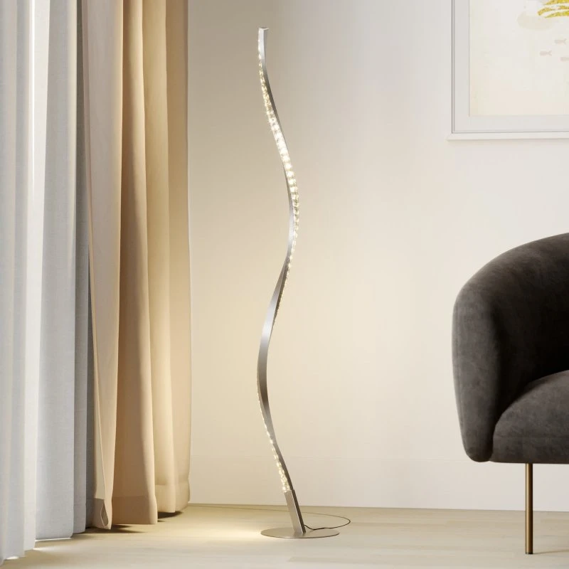 Lindby Criostal LED vloerlamp - RGBW, dimbaar & aluminium