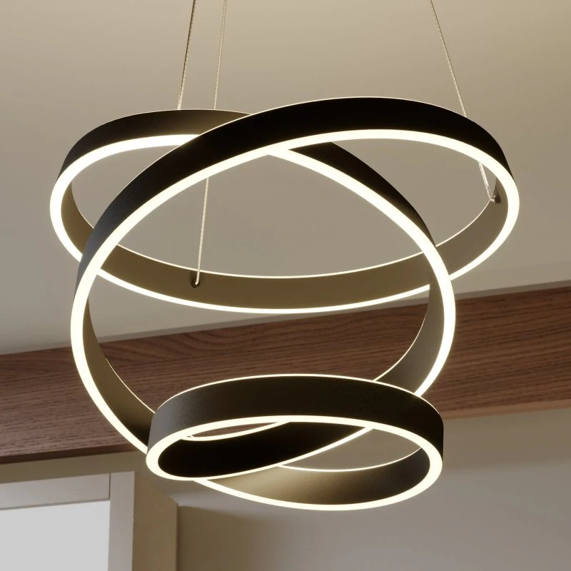 Lindby Olada LED Hanglamp - Zwart - Ø 51 cm