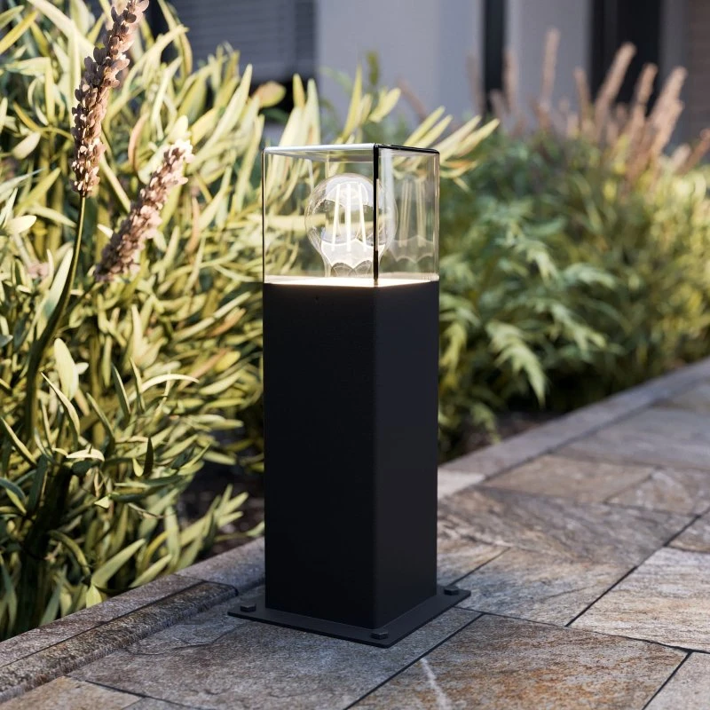 Lucande Keke Sokkellamp - Antraciet - 30 cm - Aluminium