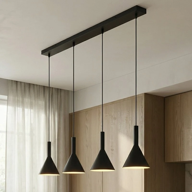 Arcchio Tadej Hanglamp - Zwart/Wit - 4-Lamps - Metaal