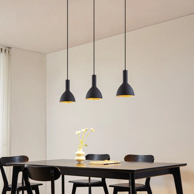 Arcchio Cosmina Hanglamp - 3-lamps - Zwart/Goud - 90 cm