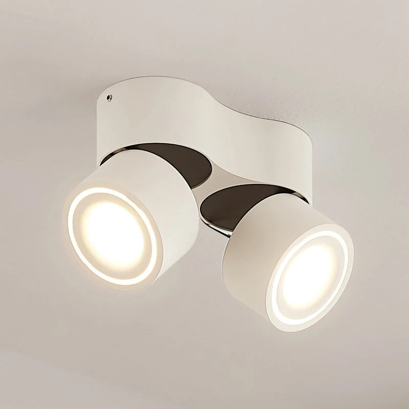 Arcchio LED plafondspot Rotari, wit, 2-lamps, 1362 lm