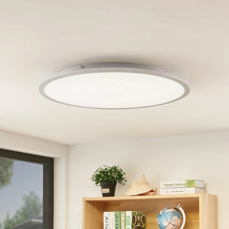 Lindby LED Plafondlamp Narima, Ø60 cm, Zilver/Wit, 4000K