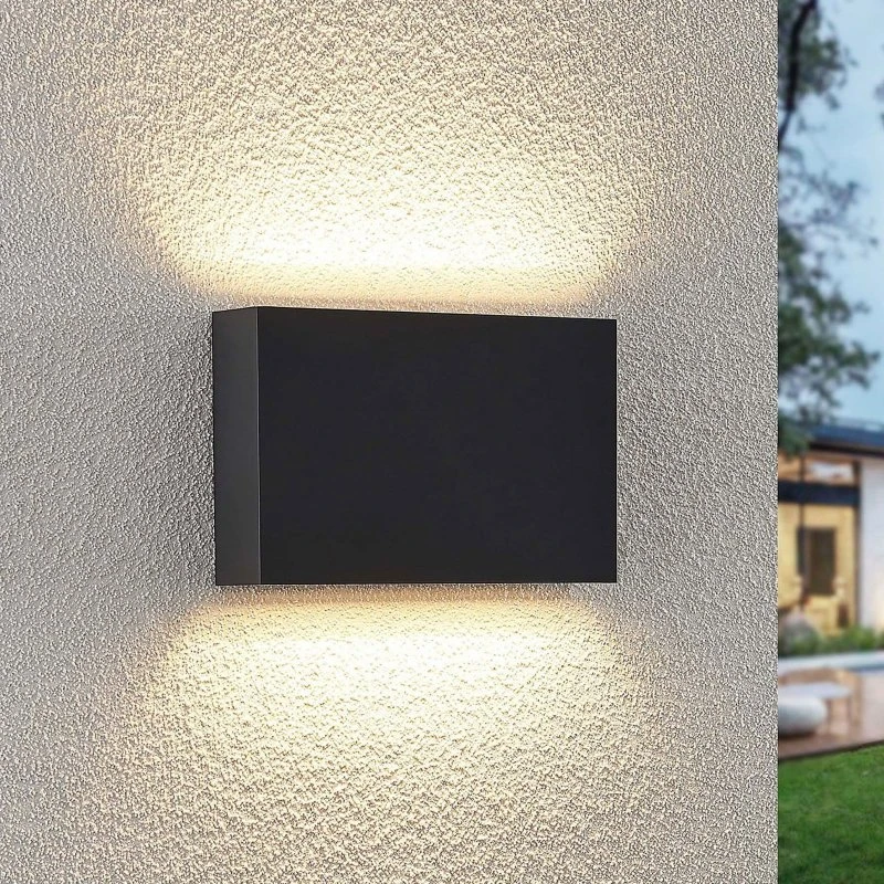 Lindby Jarte LED Buitenwandlamp - Donkergrijs - 20cm