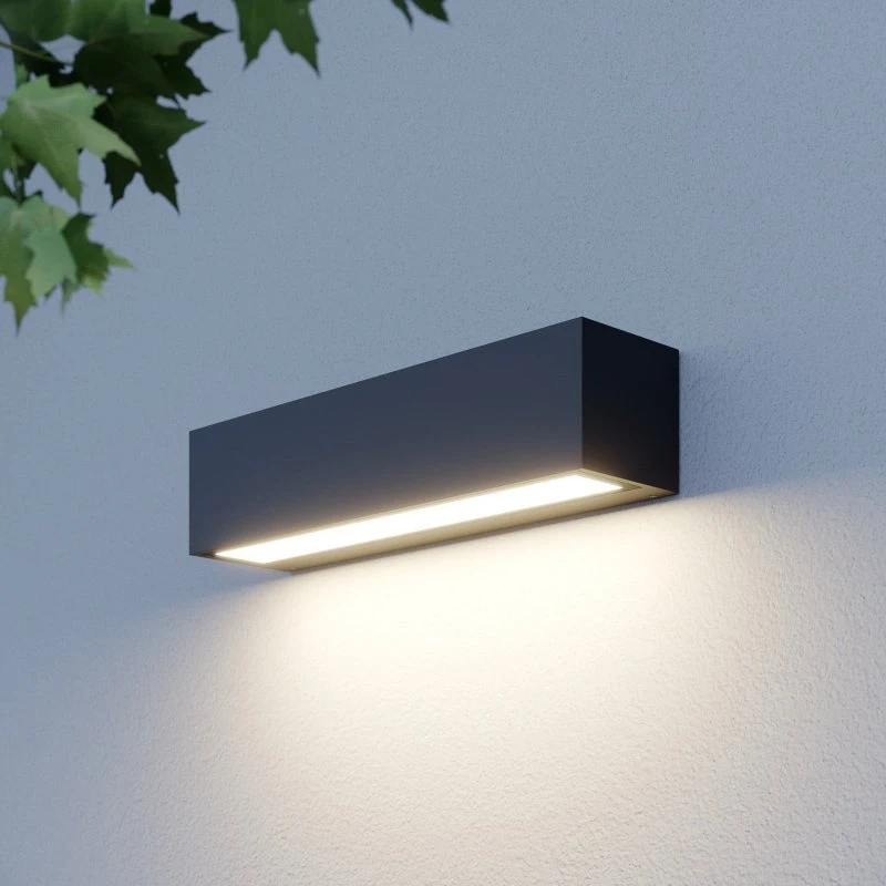 Lucande Lengo LED Buitenwandlamp - Antraciet - 25 cm