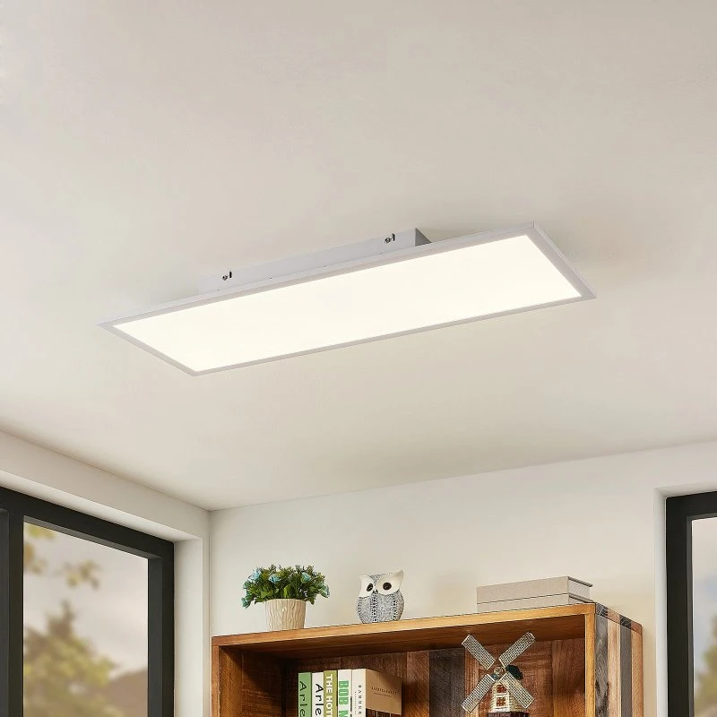 Lindby Quais LED Plafondlamp - Wit - 80x30 cm - 4.000K
