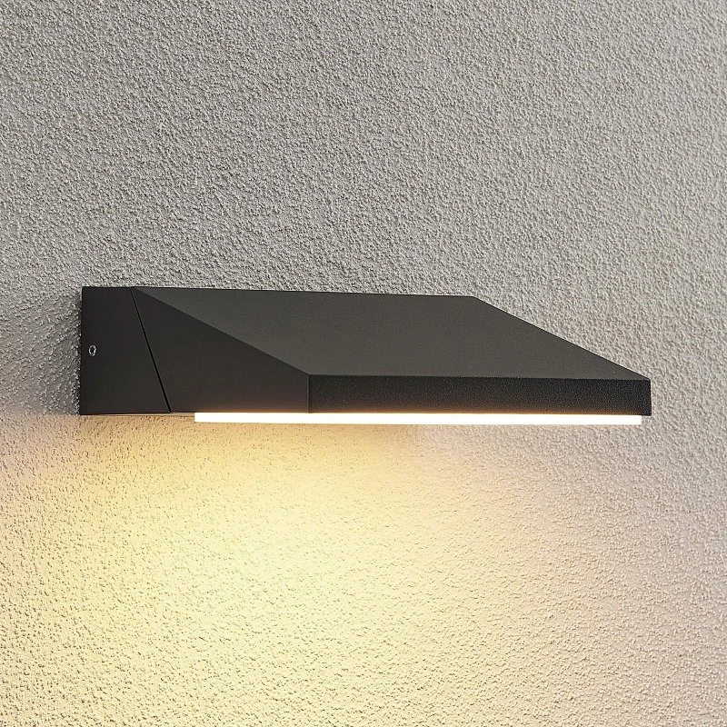 Lucande Auda LED Buitenwandlamp - Zwart - Modern
