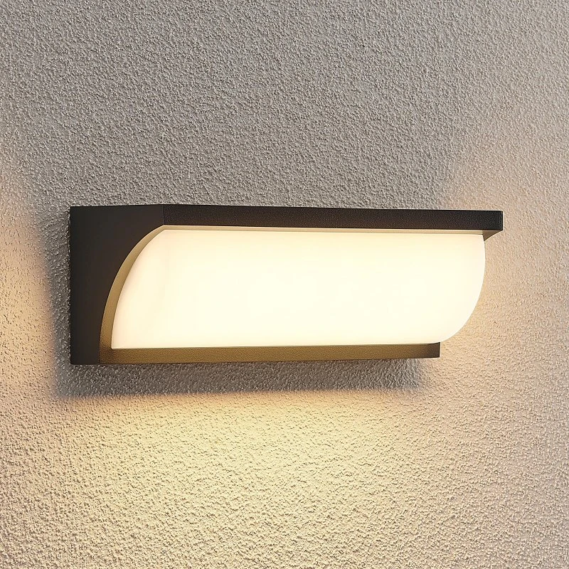 Lucande Aune LED Buitenwandlamp - Zwart - Aluminium