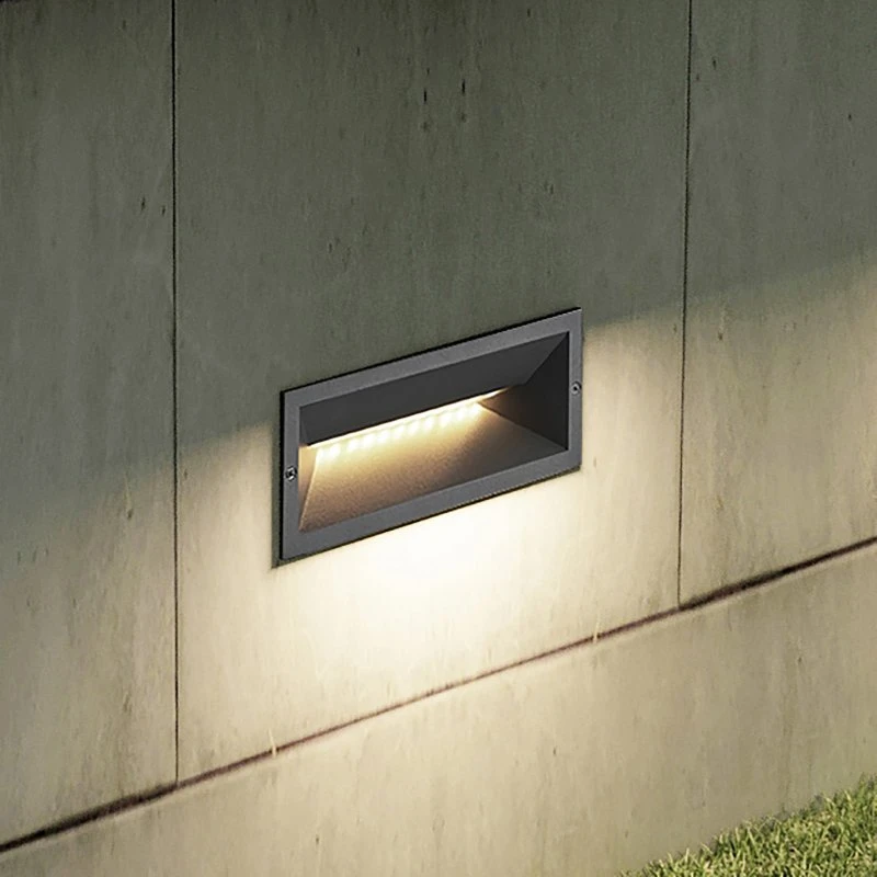 Lucande Jaano LED Wand Inbouwlamp - Antraciet - IP65 - Aluminium