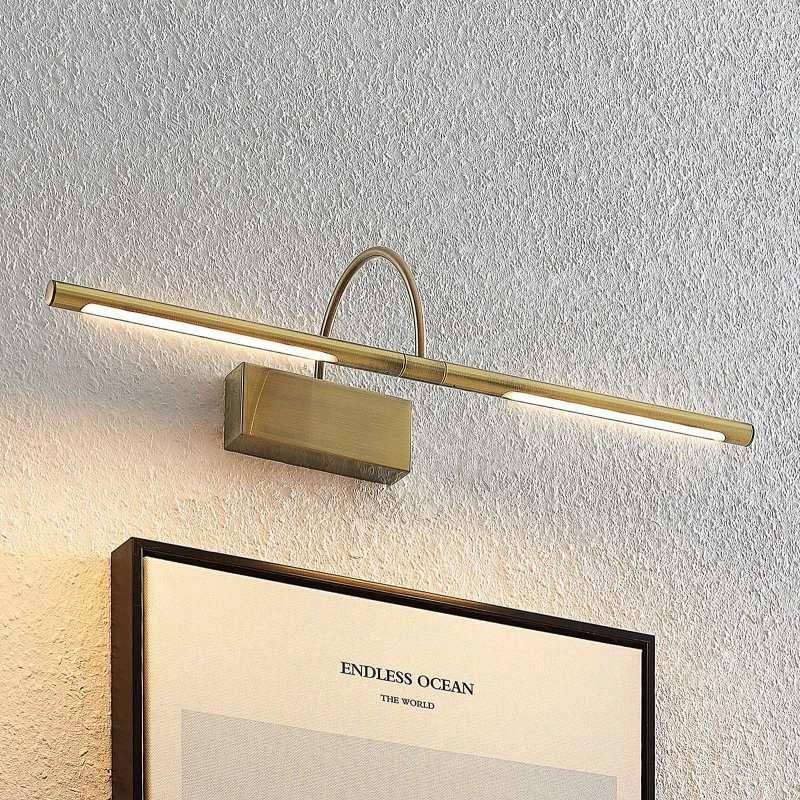 Lucande Fehmke LED schilderijlamp - Antiek Messing