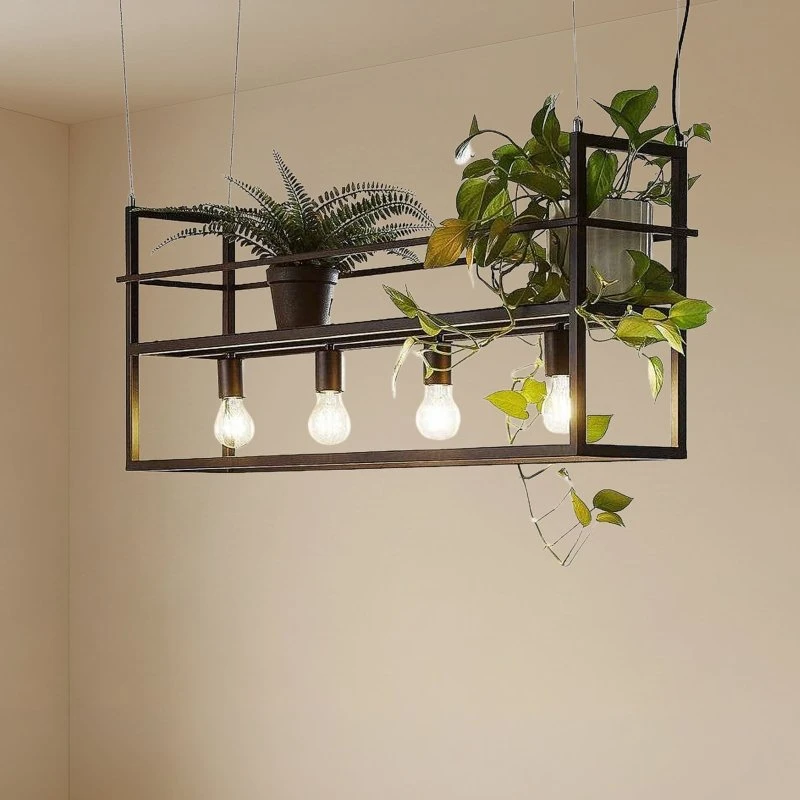 Lindby Hanglamp Grisela Zwart - Modern - 120 cm