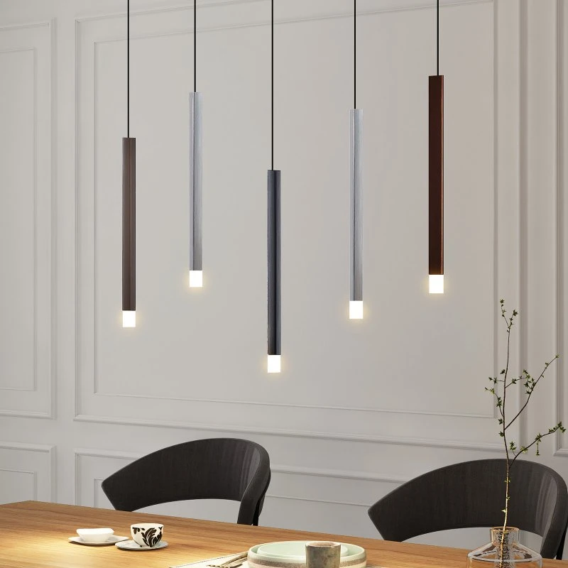 Lucande Stoika LED hanglamp - 88 cm - Zwart - 5-lamps