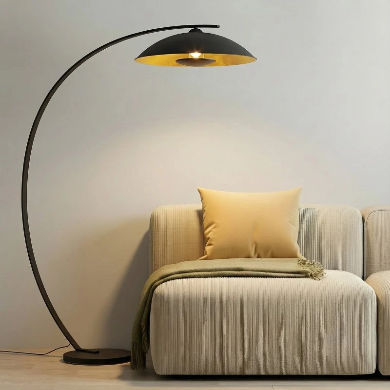 Lindby Emilienne Booglamp - Zwart/Goud - 180 cm