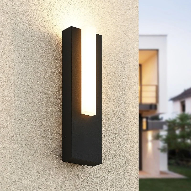 Lucande Virgalia LED Buitenwandlamp - Antraciet - 31 cm