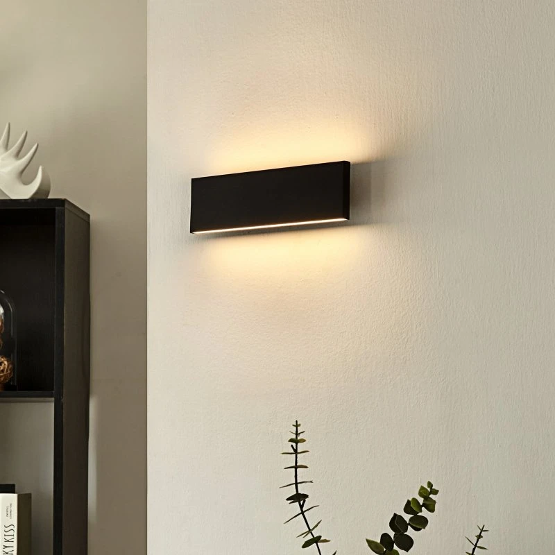Lindby LED wandlamp Ignazia, 28cm, zwart, dimbaar