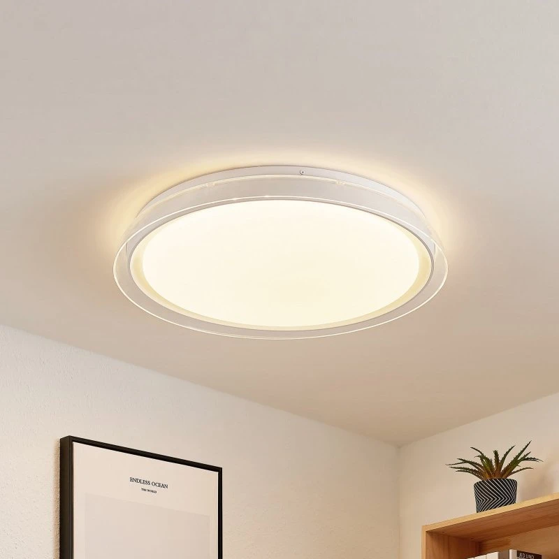 Lindby LED plafondlamp Sleya Ø 50 cm, wit, dimbaar & CCT