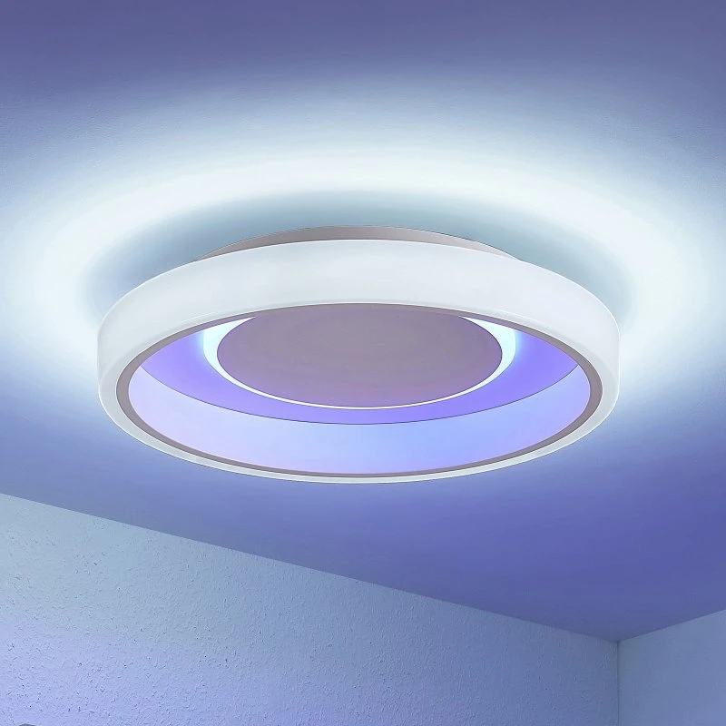 Lindby Wikani LED Plafondlamp - RGB & CCT - Wit